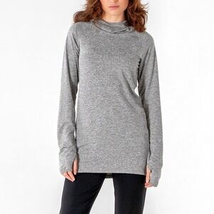 Veil Halo Running Hoodie Gray Heathered Long Sleeve Tunic Women's Medium Modest